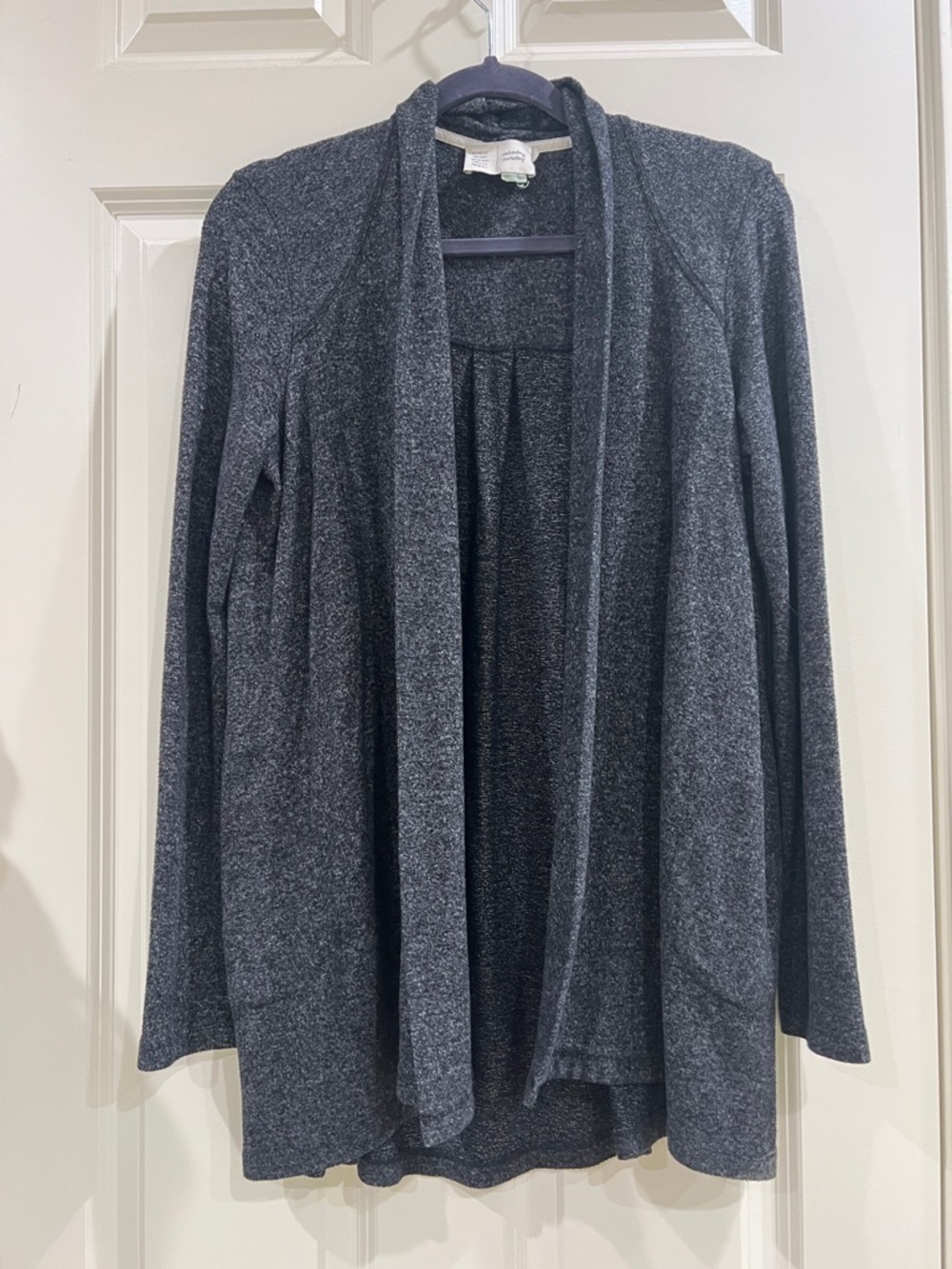 Saturday Sunday for Anthropologie Draped Open‑Front Cardigan – Charcoal – Size S